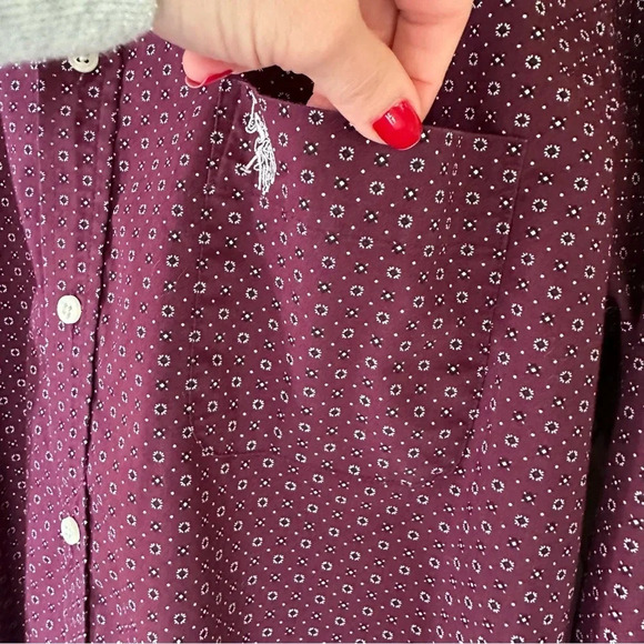 U.S. Polo Assn. long sleeve button down shirt. Size XL. Maroon with prin… - Picture 3 of 9